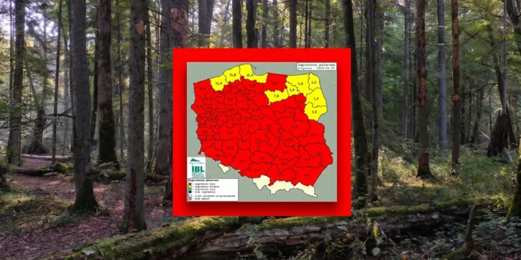 Niemal cała Polska na czerwono. Zagrożenie jak w środku lata
