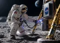 Astronauta staje na Księżycu i może zepsuć statek. „Nawet 100 000V”