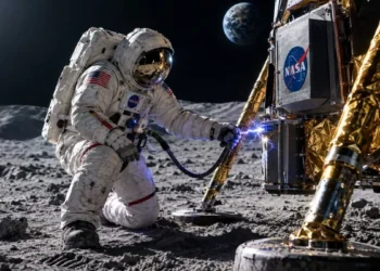 Astronauta staje na Księżycu i może zepsuć statek. „Nawet 100 000V”