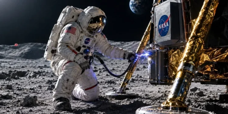 Astronauta staje na Księżycu i może zepsuć statek. „Nawet 100 000V”