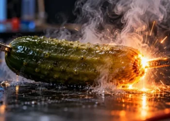 Spalił ponad 100 ogórków. Chciał wiedzieć, dlaczego świecą pod prądem